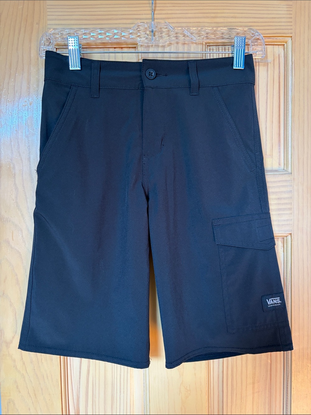 Vans Boys Black Size 10 Vanphibian Cargo Shorts with Side Pocket